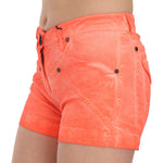 PLEIN SUD Orange Mid Waist Cotton Denim Mini Shorts PAN70245-36