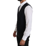 Dolce & Gabbana Blue Wool Waistcoat Formal Gilet Vest TSH3952-46