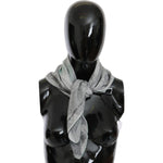 Costume National Gray Silk Shawl Foulard Wrap Scarf MS1657