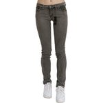 Costume National Gray Low Waist Skinny Denim Cotton Jeans PAN70726-26