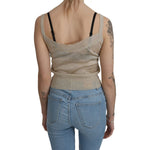 BYBLOS Beige Sleeveless Spaghetti Strap Tank See Through Top TSH4383-46