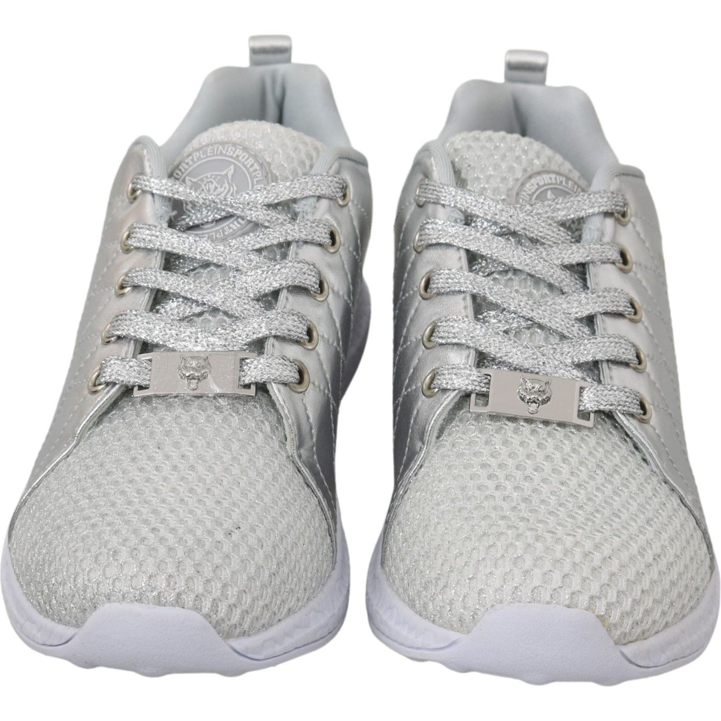 Philipp Plein Gisella Silver Polyester Sneakers Shoes LA7174-37
