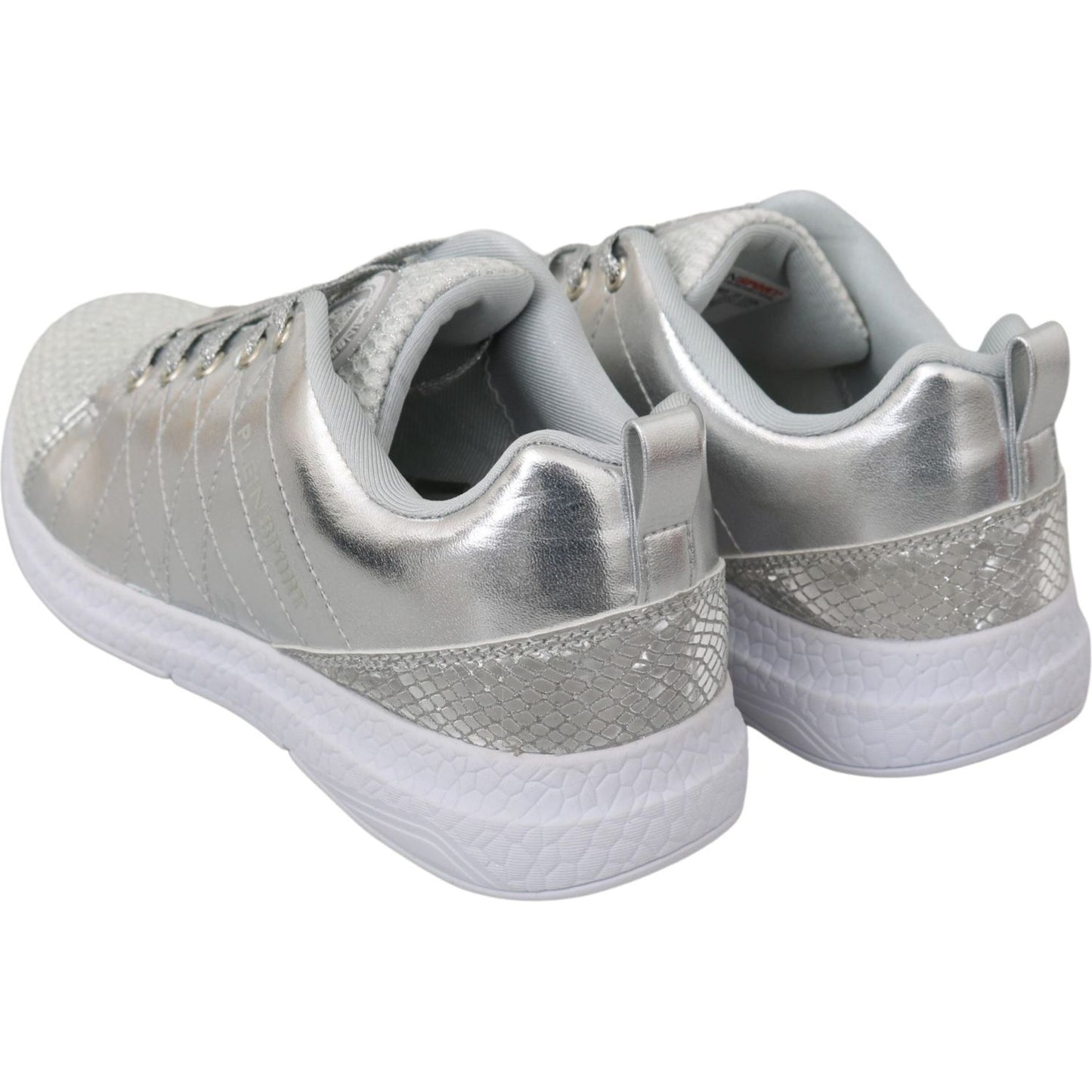 Philipp Plein Gisella Silver Polyester Sneakers Shoes LA7174-37