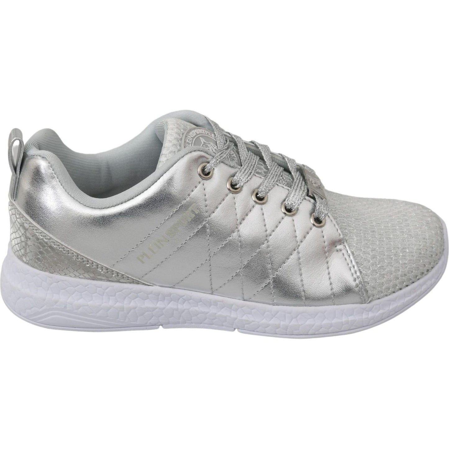 Philipp Plein Gisella Silver Polyester Sneakers Shoes LA7174-37
