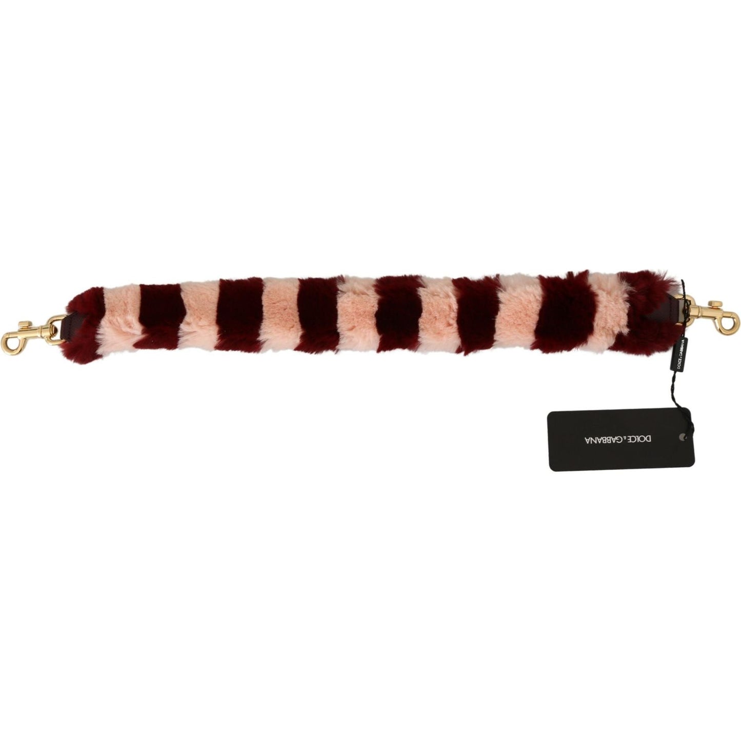 Dolce & Gabbana Pink Red Lapin Fur Accessory Shoulder Strap BEL60718