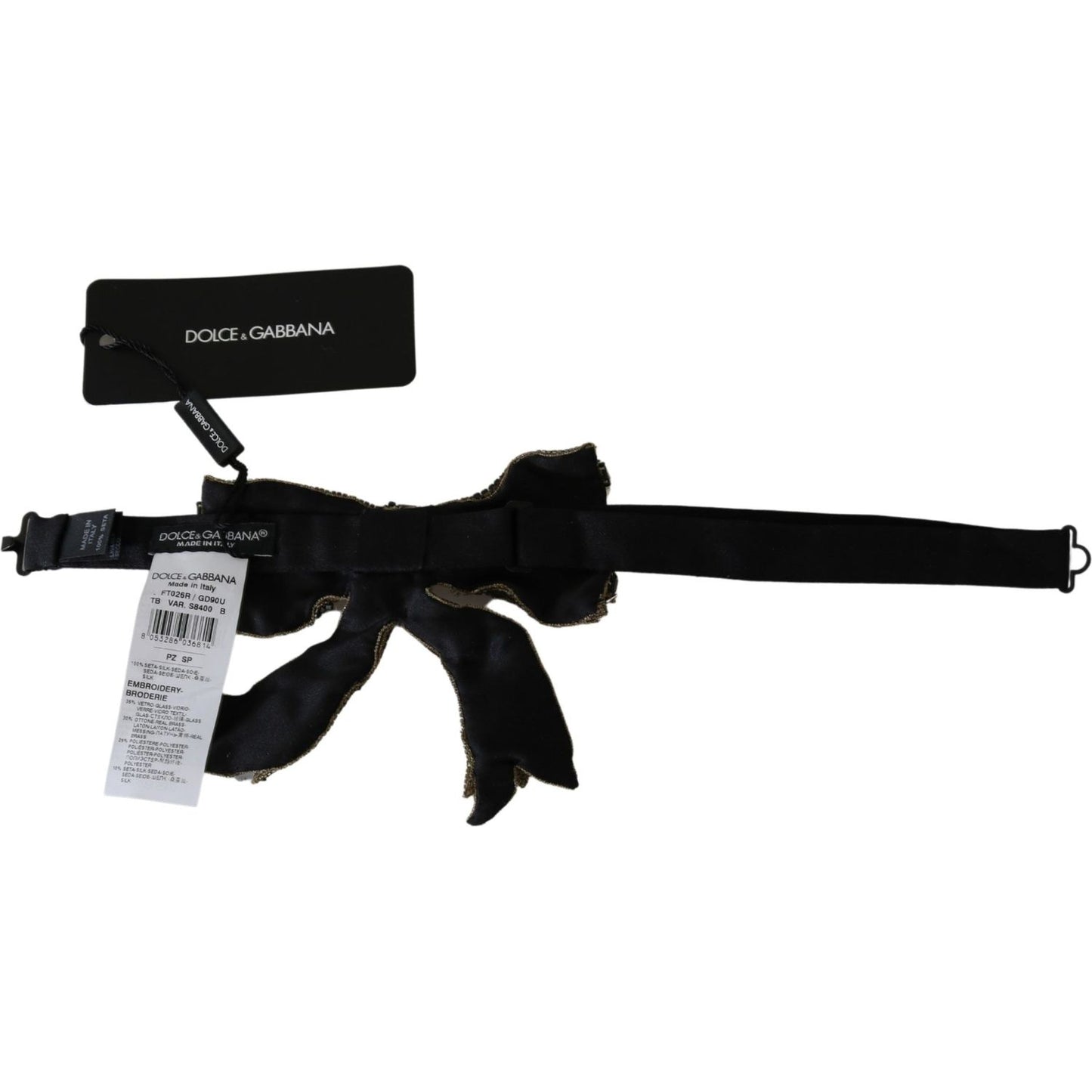 Dolce & Gabbana Gold Crystal Beaded Sequined 100% Silk Catwalk Necklace Necklace