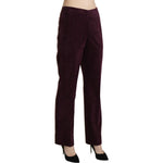 BENCIVENGA Purple Suede High Waist Straight Trouser Pants PAN71365-48