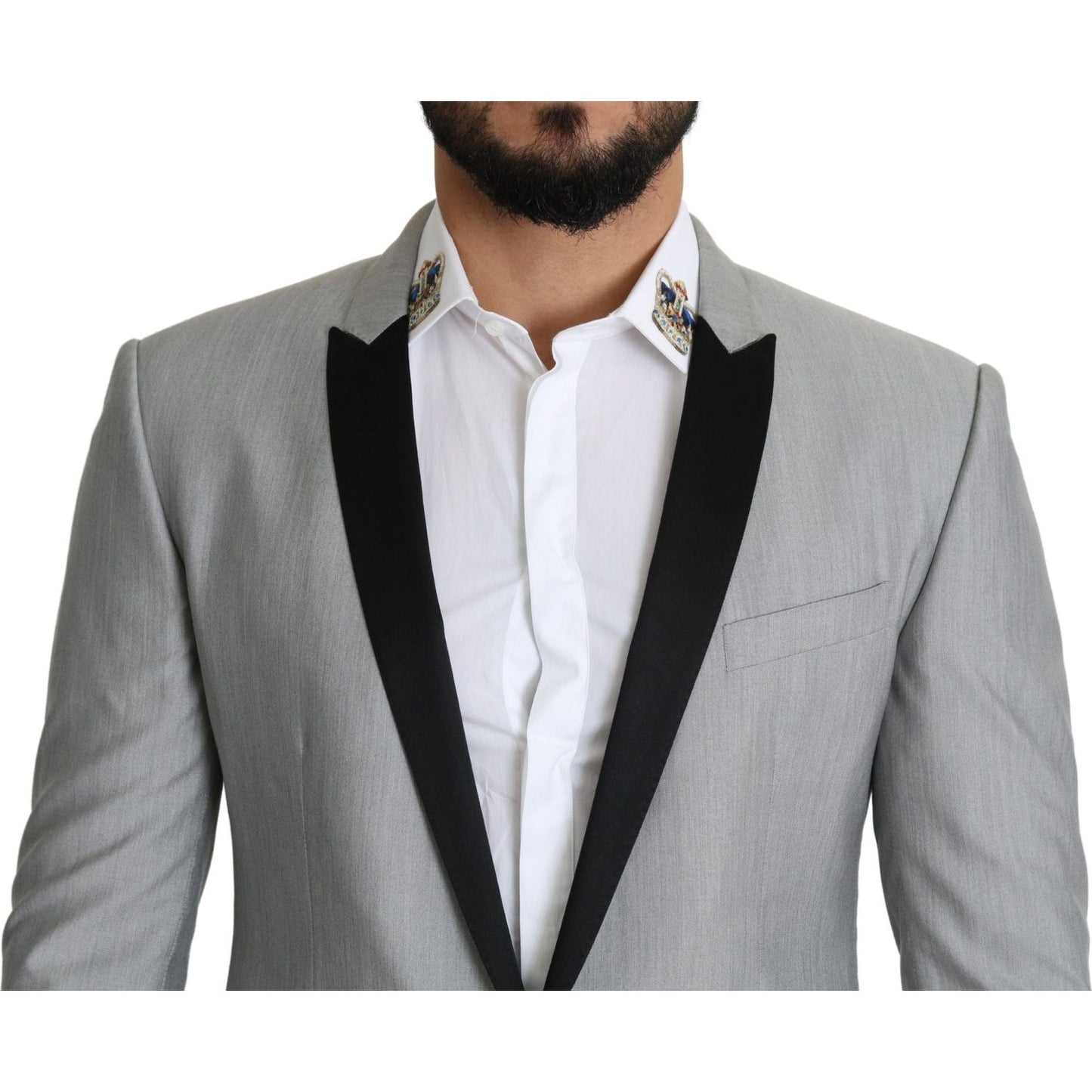 Dolce & Gabbana Light Gray Single Breasted SARTORIA Blazer JKT2793-50