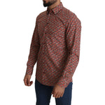 Dolce & Gabbana Red Printed Knight Formal Dress MARTINI Shirt TSH5369-39