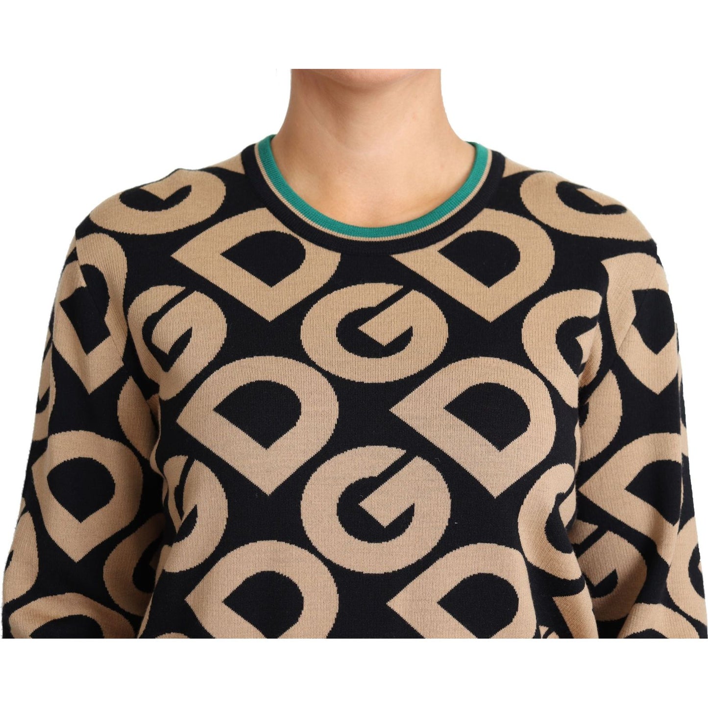 Dolce & Gabbana Multicolor DG Mania Wool Crewneck Pullover Sweater TSH5538-40