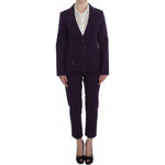 BENCIVENGA Purple Striped Stretch Coat Blazer Pants Suit SIG30887-48