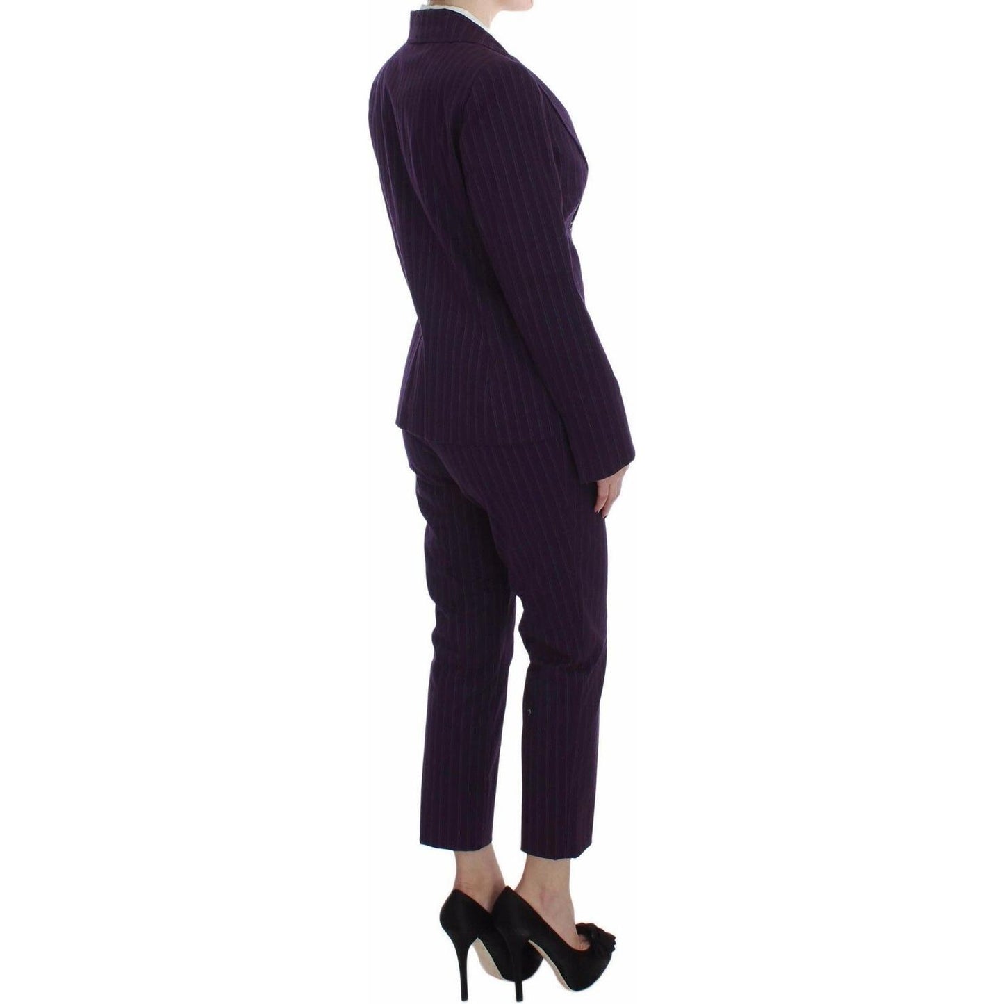 BENCIVENGA Purple Striped Stretch Coat Blazer Pants Suit SIG30887-48