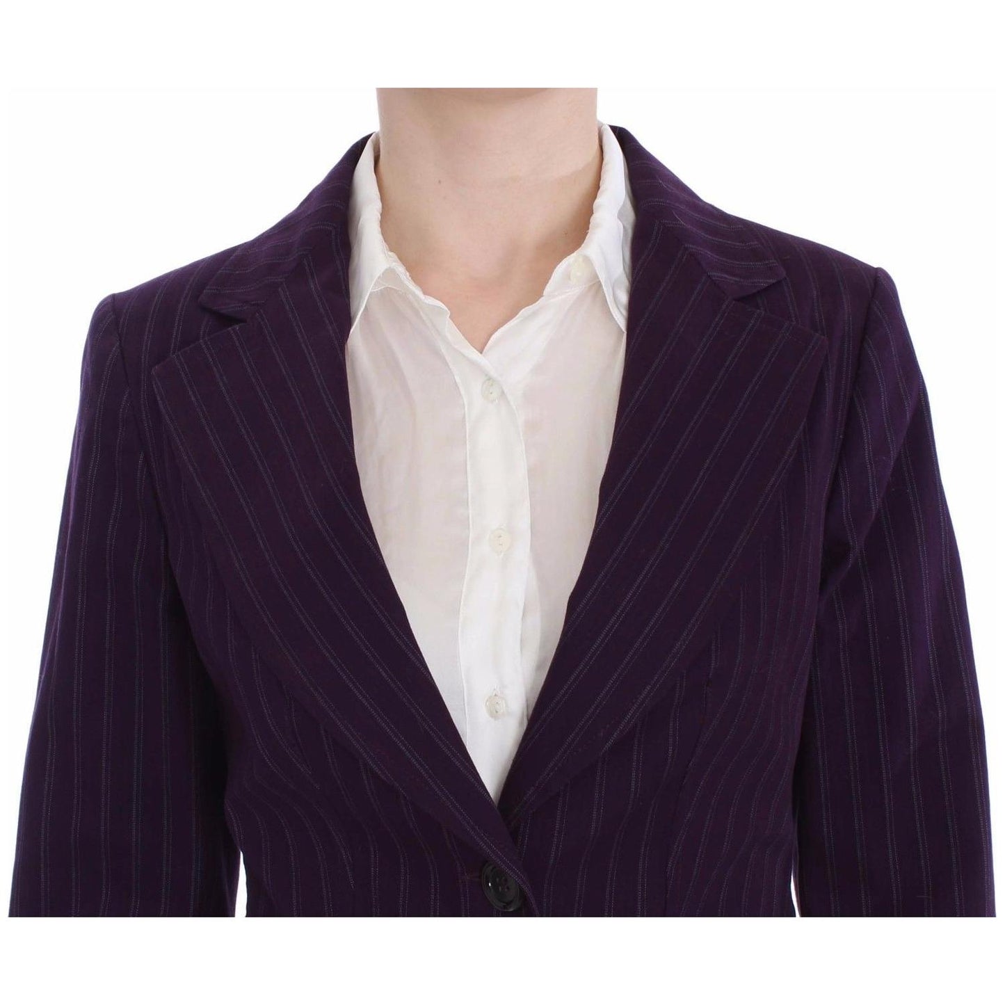 BENCIVENGA Purple Striped Stretch Coat Blazer Pants Suit SIG30887-48