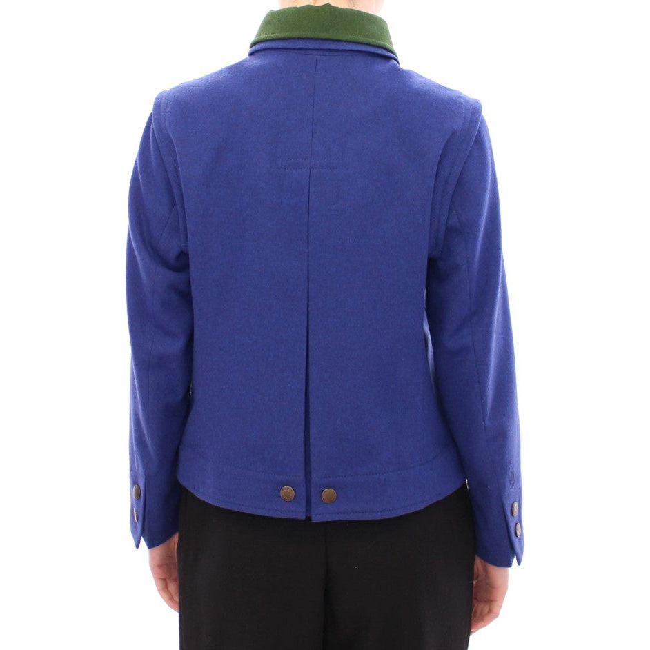 Andrea Incontri Habsburg Blue Green Wool Jacket Coat GSS10176-2