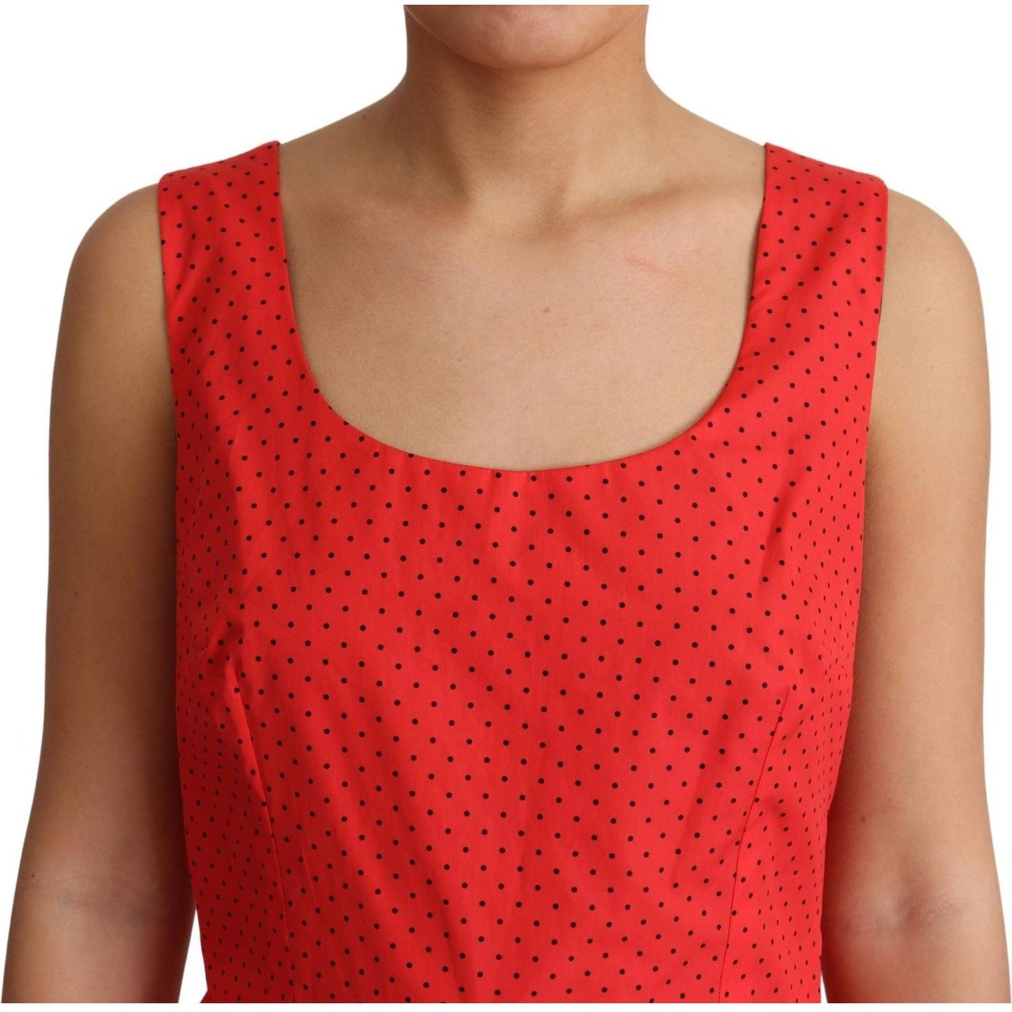 Dolce & Gabbana Red Polka Dotted Cotton A-Line Dress DR2759-42
