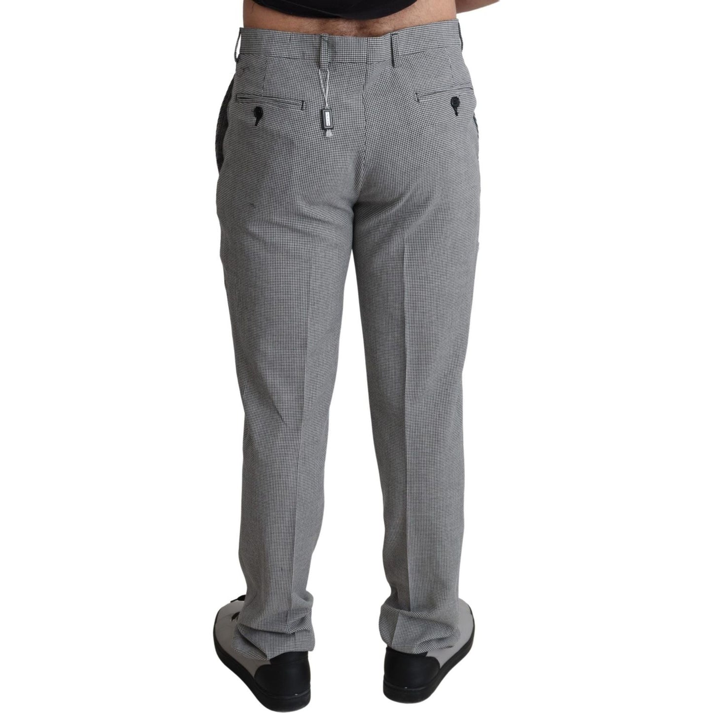 BENCIVENGA Gray Wool Checkered Dress Men Formal Trouser Pants PAN71983-52