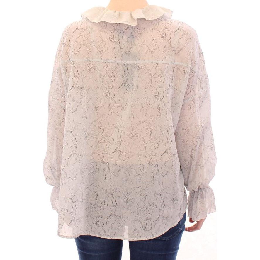 Vika Gazinskaya Blue Cotton Blouse Tunic GSS10353-1