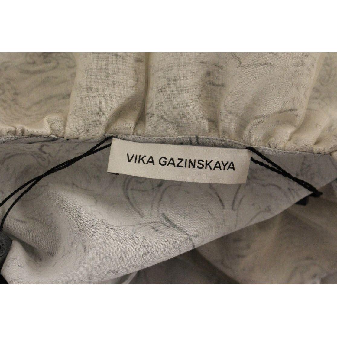 Vika Gazinskaya Blue Cotton Blouse Tunic GSS10353-1