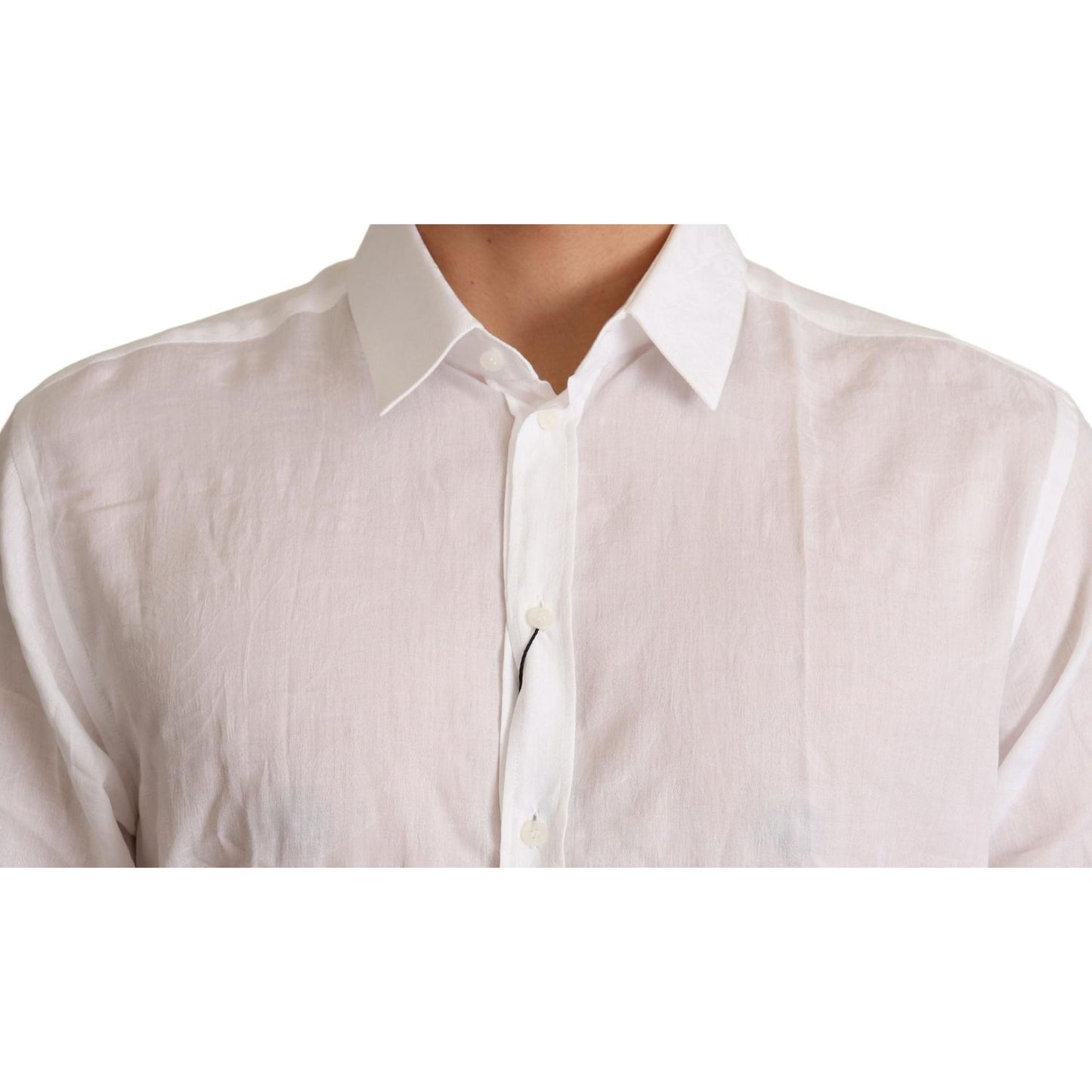 Dolce & Gabbana White Cotton Floral Pattern MARTINI Shirt Dolce & Gabbana