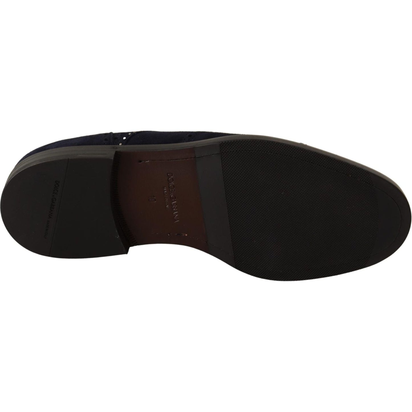 Dolce & Gabbana Blue Suede Leather Derby Studded Shoes MV1933 -44
