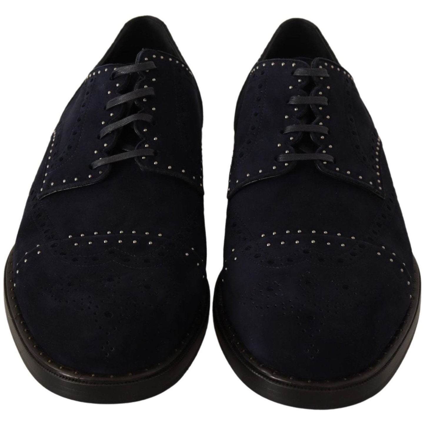 Dolce & Gabbana Blue Suede Leather Derby Studded Shoes MV1933 -44