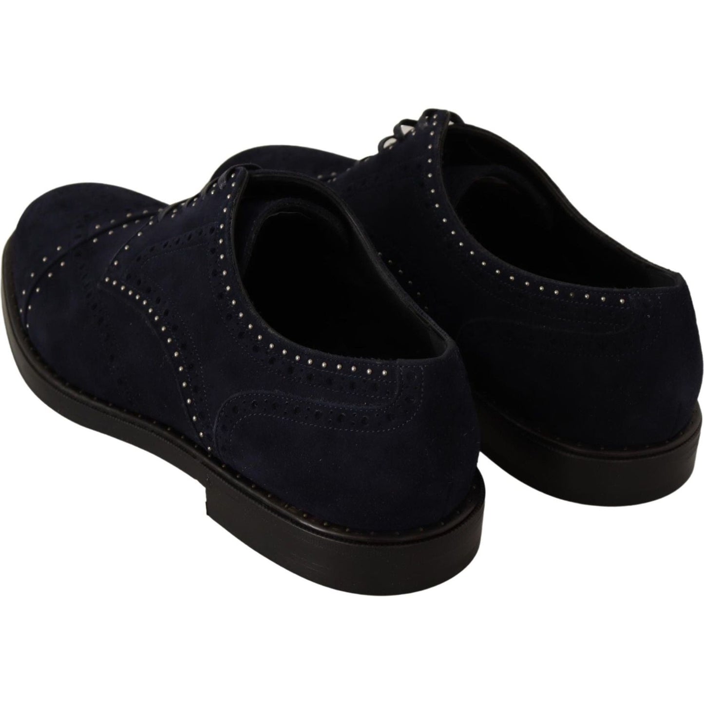 Dolce & Gabbana Blue Suede Leather Derby Studded Shoes MV1933 -44
