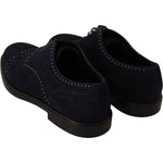 Dolce & Gabbana Blue Suede Leather Derby Studded Shoes MV1933 -44
