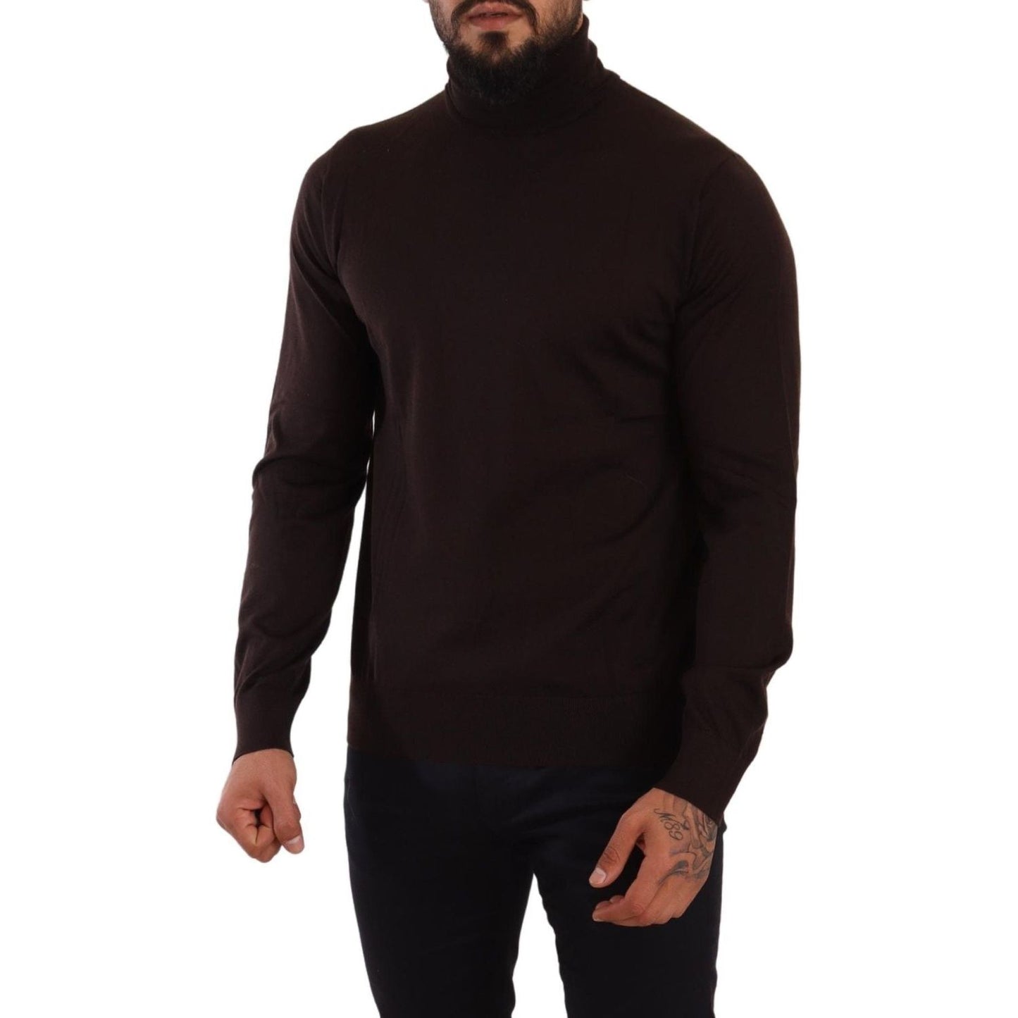 Dolce & Gabbana Brown Cashmere Turtleneck Pullover Sweater TSH6593 -46