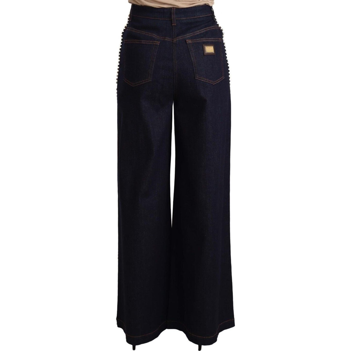 Dolce & Gabbana Dark Blue Crystal Embellished Flare Jeans PAN72287 - 46