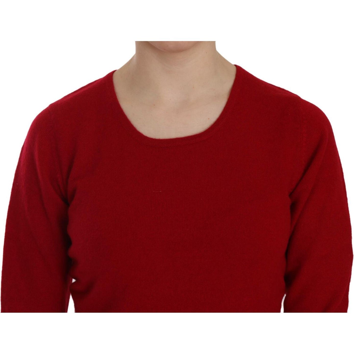 MILA SCHÖN Red Round Neck Pullover Cashmere Sweater WOMAN SWEATERS