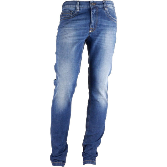 Bikkembergs Blue Cotton Men Jeans