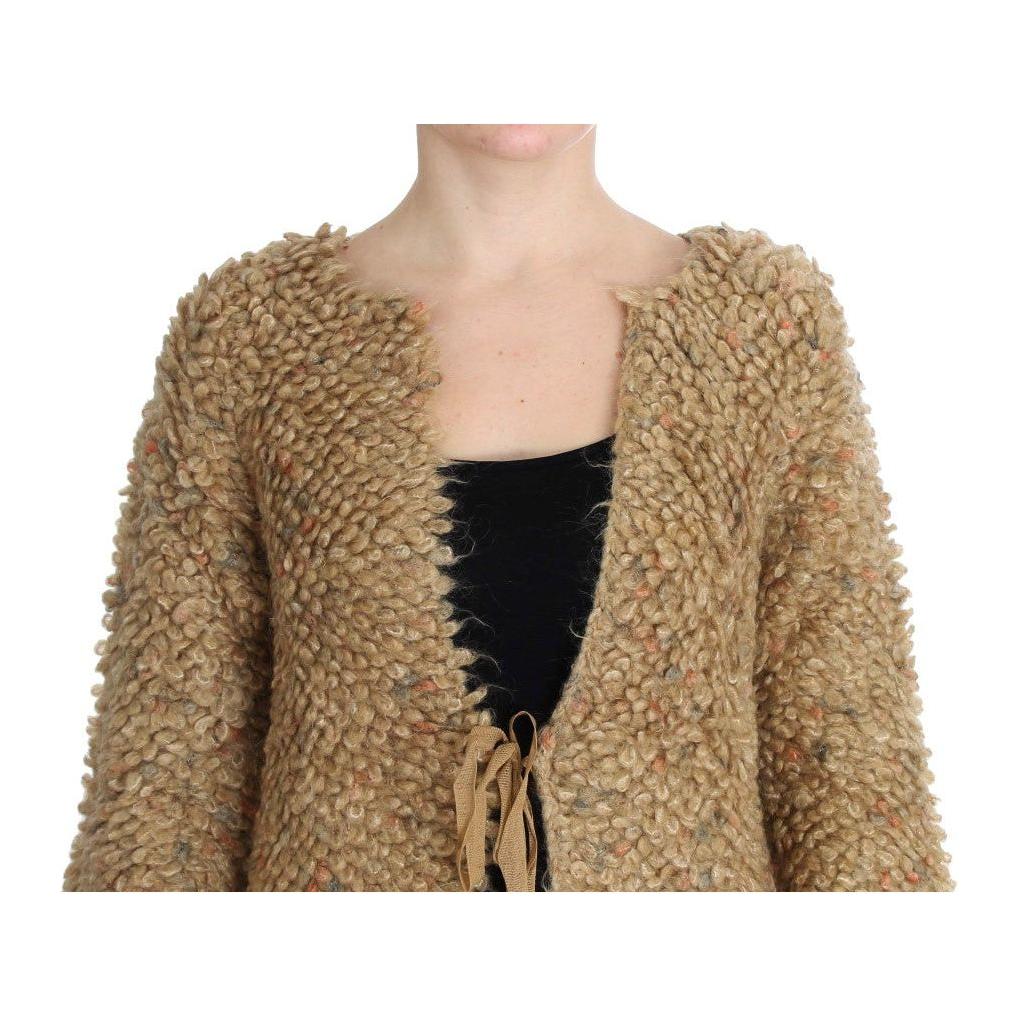 PINK MEMORIES Beige Wool Blend Cape Sweater SIG30270-1