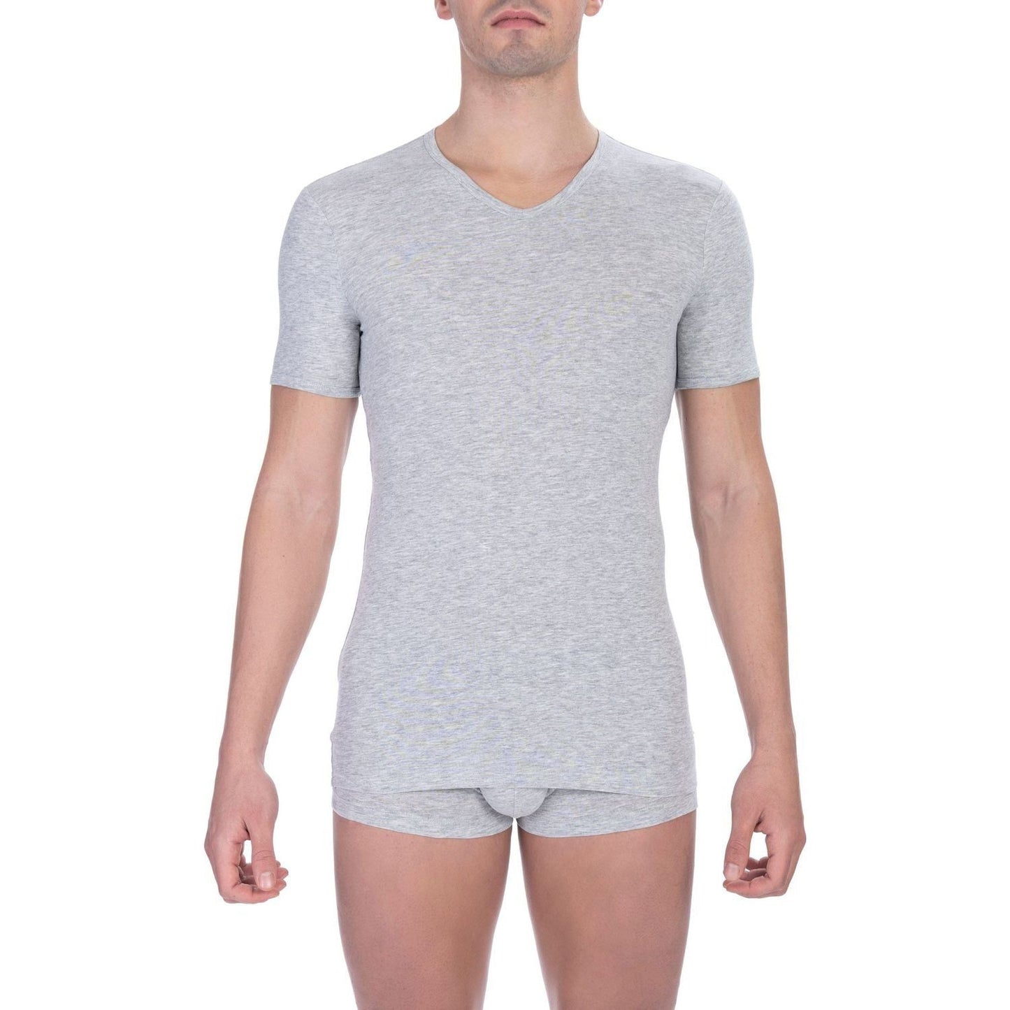 Bikkembergs Gray Cotton Men T-Shirt BI-22369-M