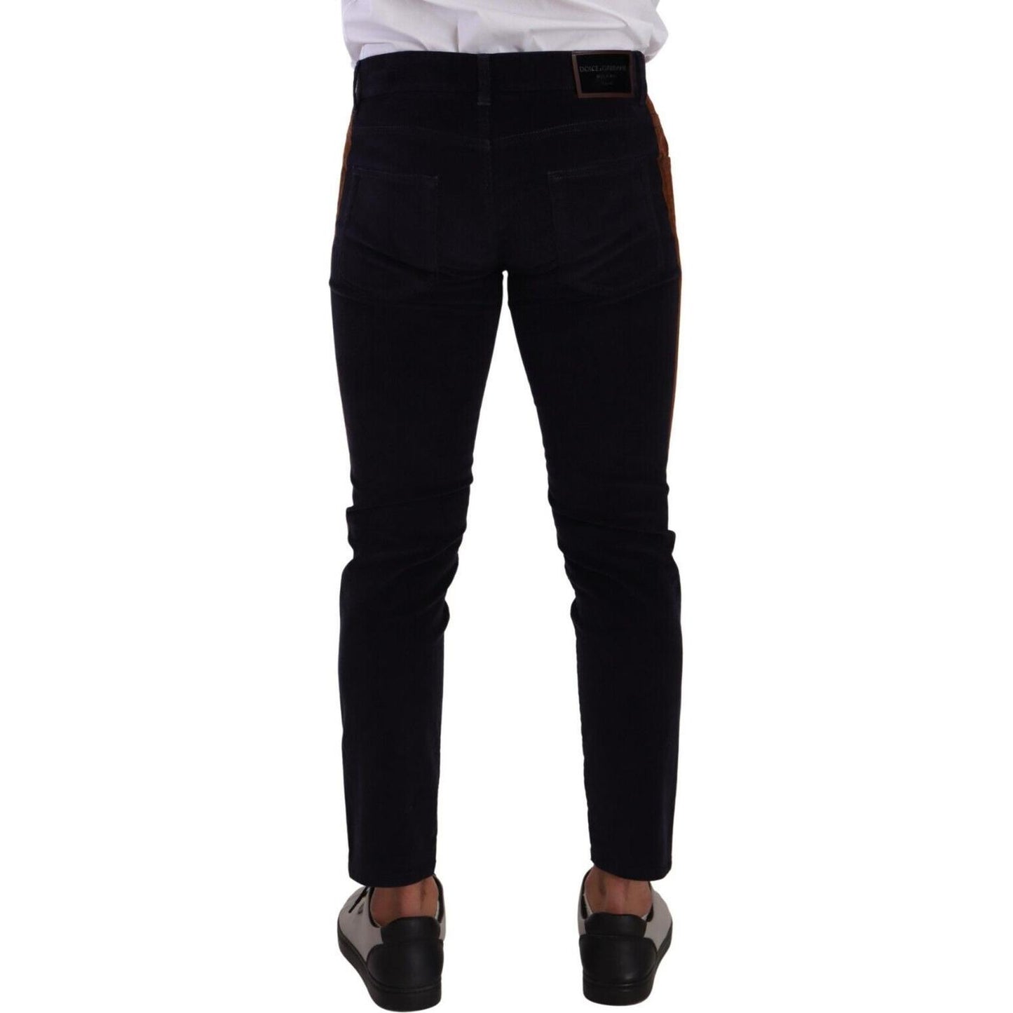 Dolce & Gabbana Blue Cotton Stretch Skinny Corduroy Jeans PAN72746 - 48