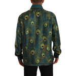 Dolce & Gabbana Peacock Feather Print Silk Pajama Mens Shirt TSH7542- 40