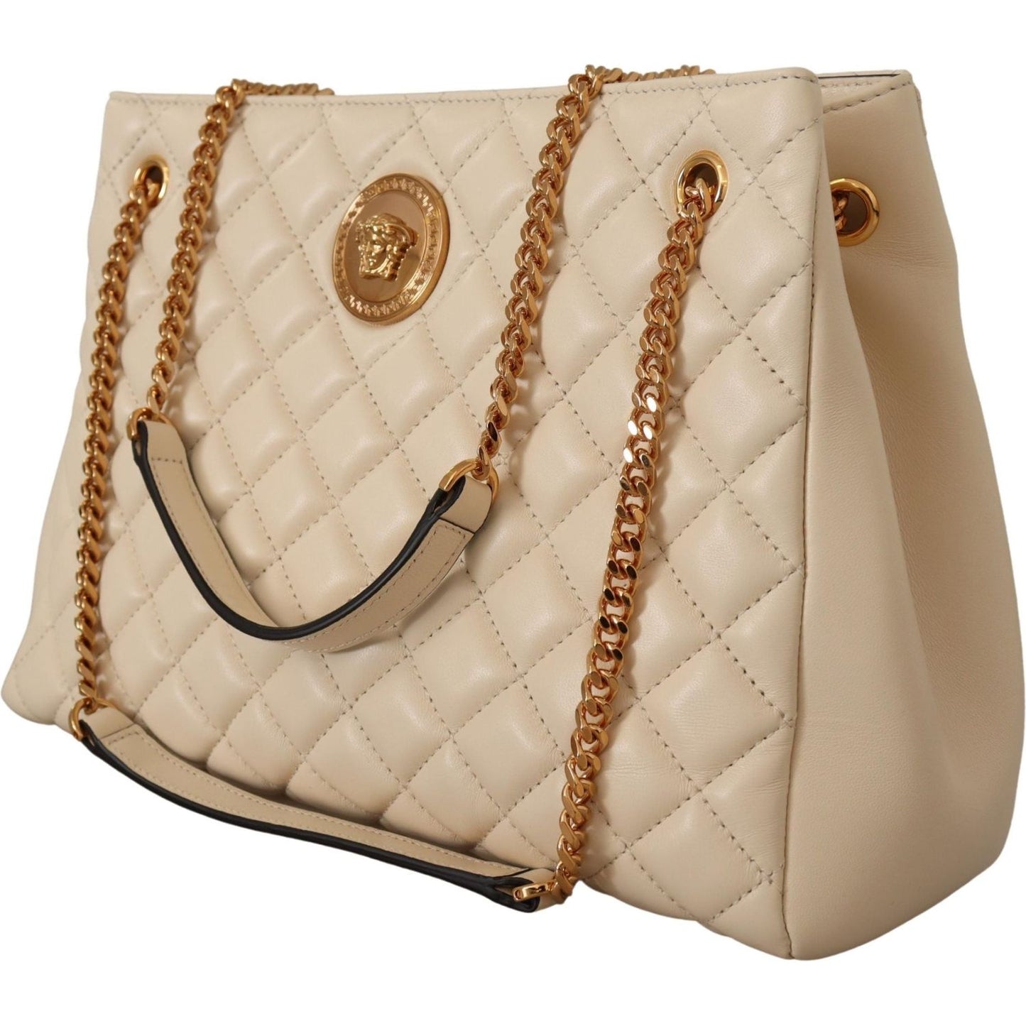Versace Elegant Quilted Nappa Leather Tote 8054712069000