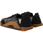 Dolce & Gabbana Black White Fabric Lace Up NS1 Sneakers MV4439- 39