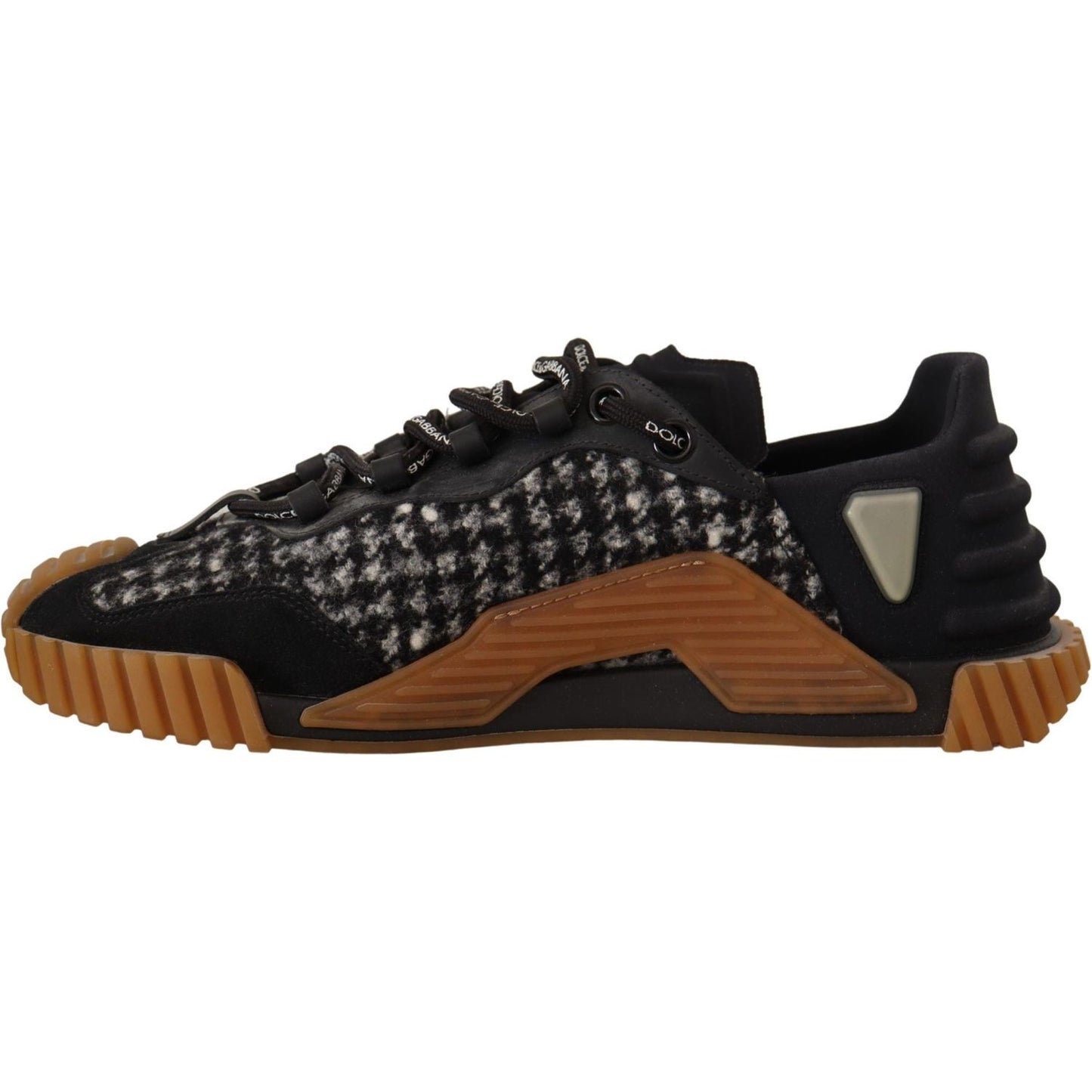 Dolce & Gabbana Black White Fabric Lace Up NS1 Sneakers MV4439- 39
