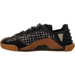 Dolce & Gabbana Black White Fabric Lace Up NS1 Sneakers MV4439- 39