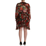 Dolce & Gabbana Multicolor Red Floral Silk Long Maxi Dress DR28614- 40