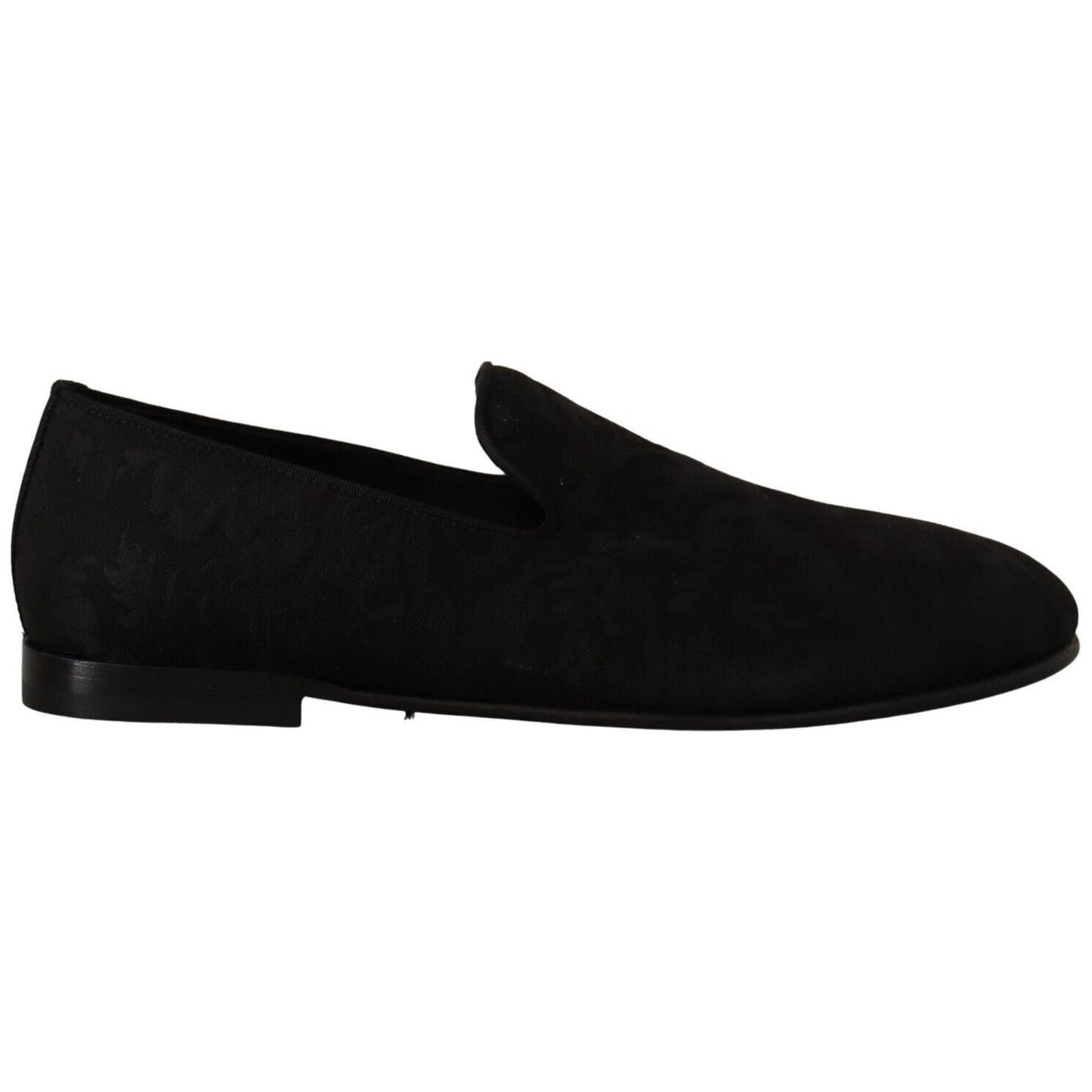 Dolce & Gabbana Black Jacquard Slippers Flats Loafers Shoes MV4476 - 40