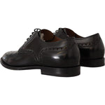 Dolce & Gabbana Black Leather Wingtip Mens Formal Derby Shoes MV4692 - 39