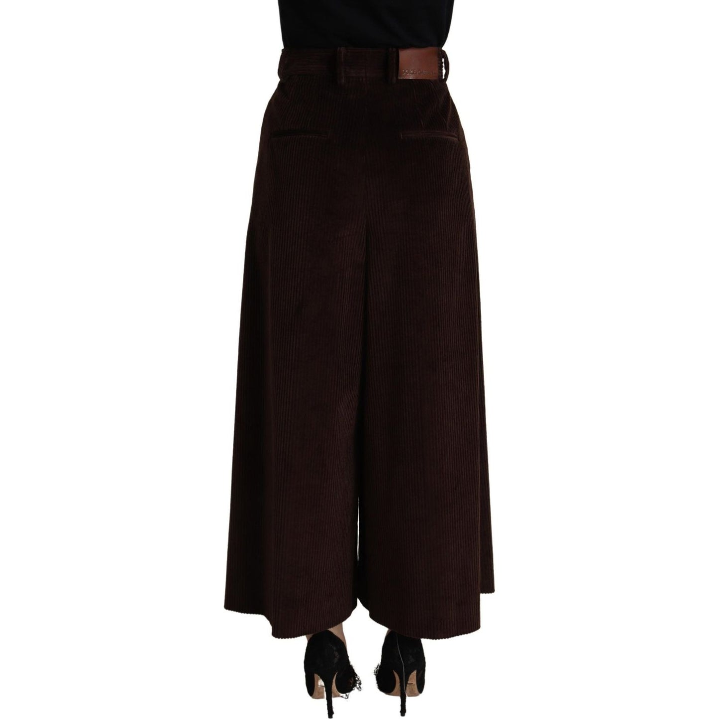 Dolce & Gabbana Bordeaux Corduroy Cotton Trouser Wide Leg Pants PAN72817- 40