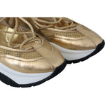 Jimmy Choo Golden Glamour Mesh Leather Sneakers 192954325046