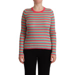 Dolce & Gabbana Multicolor Stripes Silk Crew Neck Pullover Top TSH7618 - 44