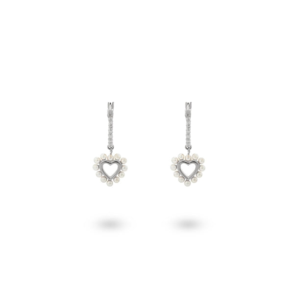 24KAE JEWELS JEWELRY Mod. 42403S heart-shaped pearl earrings