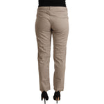Acht Beige Tencel Mid Waist Tapered Casual Pants PAN72167 - 42
