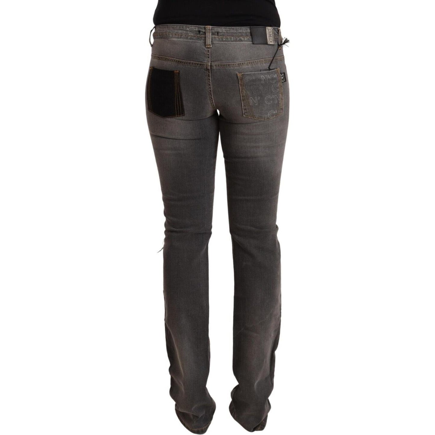 Costume National Gray Washed Low Waist Straight Denim Jeans PAN72219 - 28
