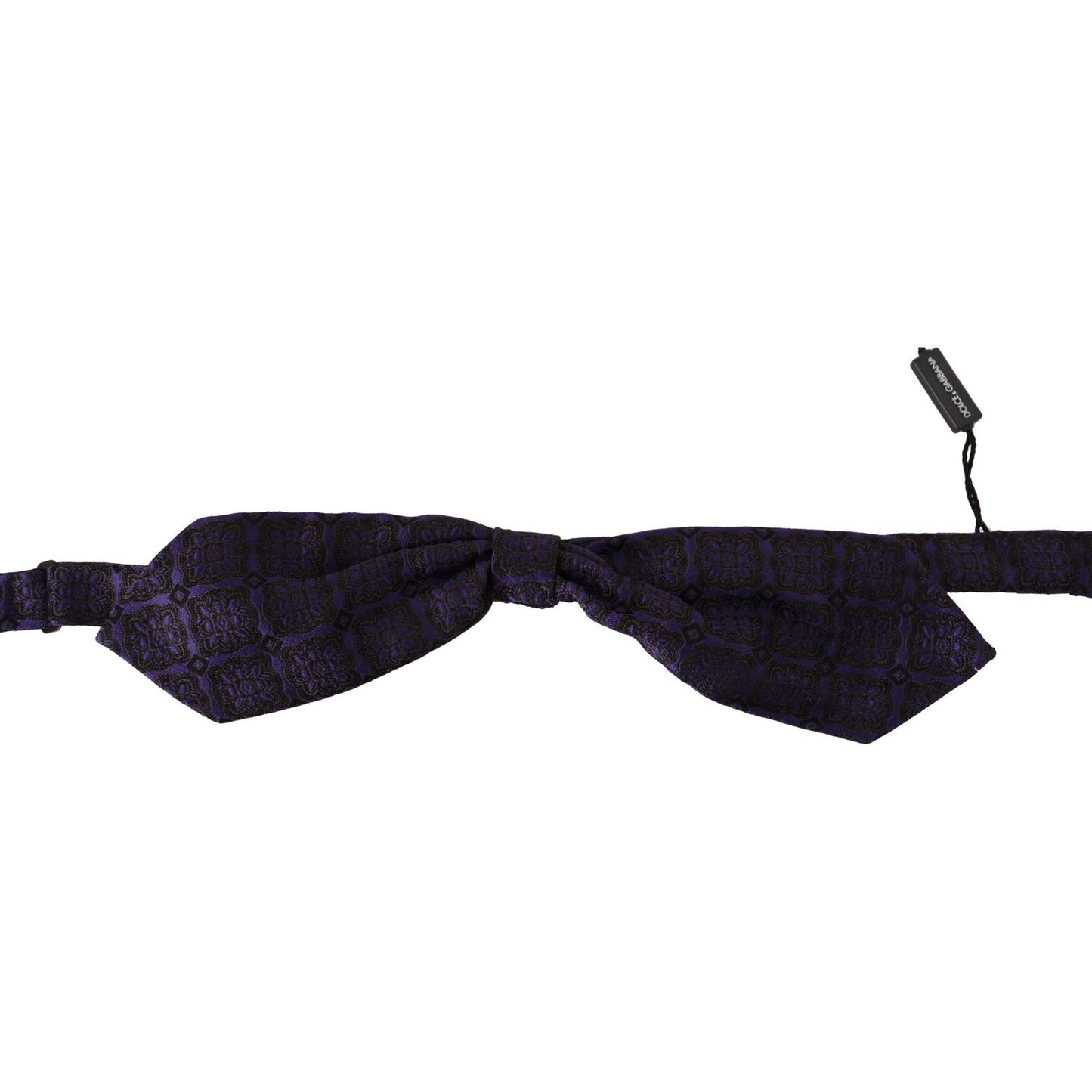 Dolce & Gabbana Blue Geometric Silk Adjustable Neck Papillon Tie