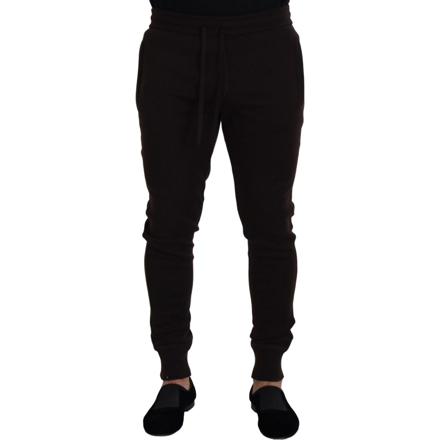 Dolce & Gabbana Brown Cashmere Trousers Bottoms Drawstring Pants PAN73211- 44